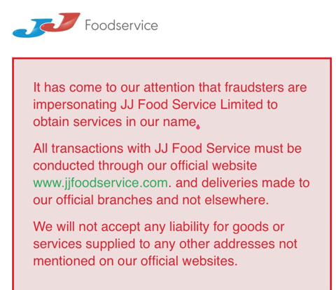 JJ fraud message