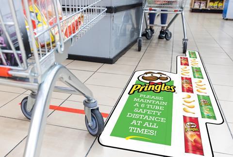 branded floor decal pringles