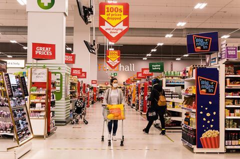 Sainsbury's shopper in store