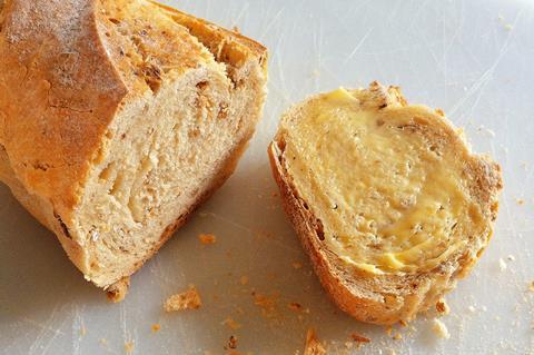 Buttered bread