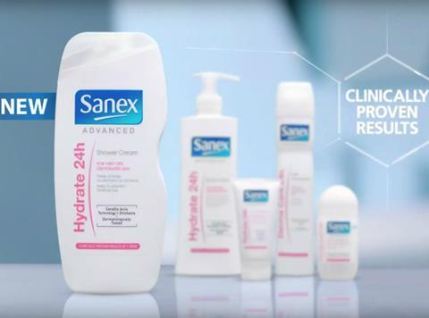 Sanex Advanced Hydrate 24 Hour shower gel ad still