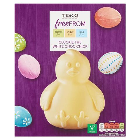 Tesco Free From Cluckie the White Choc Chick