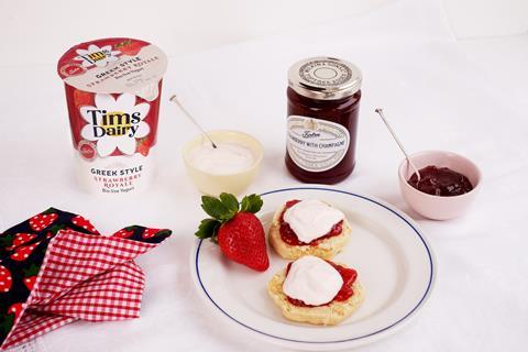 Tims Dairy Tiptree cream tea jam yoghurt