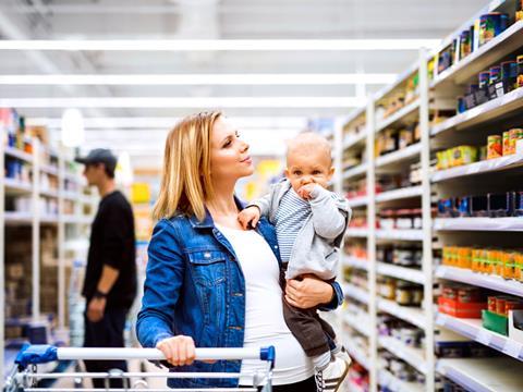 shopper mother and baby