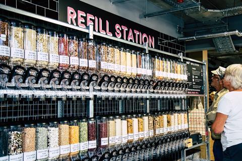 Refill station at Eat 17 store in Bishop's Stortford