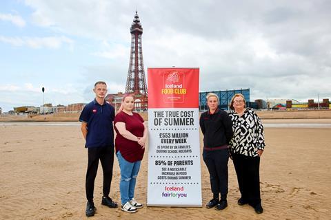 Iceland colleagues and Food Club members on Blackpool beach (WI