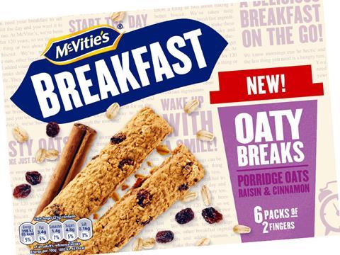 McVities Breakfast Oaty Breaks Raisin  Cinnamon