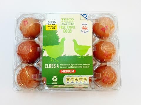 Tesco plastic egg box