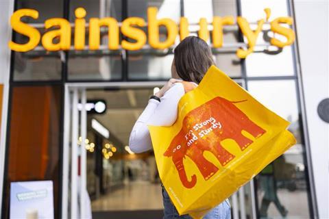 sainsburys shopper bag store sign