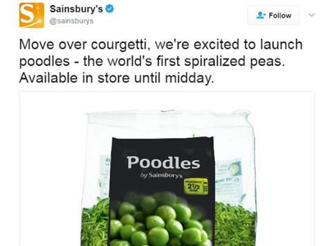 Sainsbury's April Fools' Day joke 2017: Poodles veg