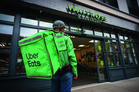 waitrose uber eats rapid delivery worker