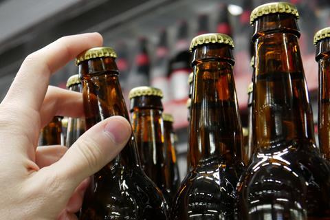 beer bottle supermarket aisle shelf