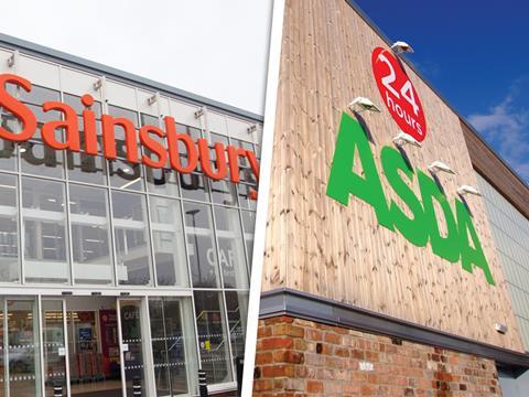 Asda and Sainsbury's merger composite shot