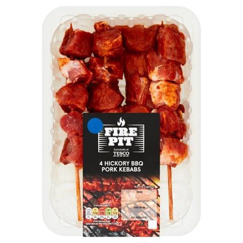 Tesco Fire Pit 4 Hickory BBQ Pork Kebabs