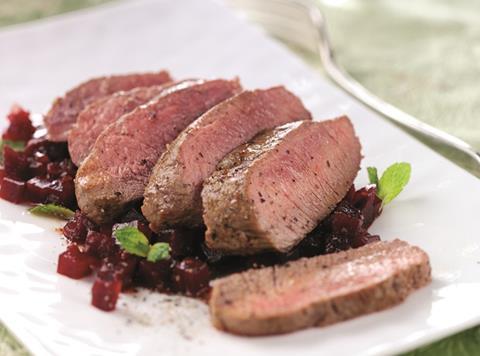 Lamb Cannon of Lamb with beetroot relish