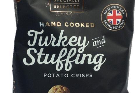 Aldi  Hand Cooked Turkey & Stuffing Potato Crisps