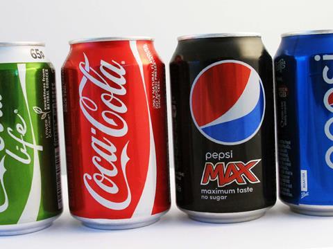 fizzy drinks line up