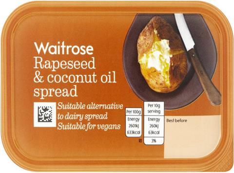 waitrose coconut and rapeseed spread