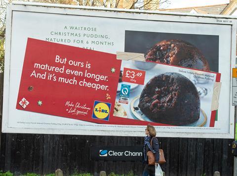 Lidl billboard ad mocking Waitrose