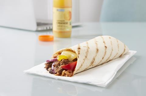 Greggs pulled beef burrito