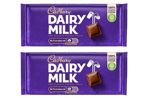 Cadbury Dairy Milk share bars recycled packaging