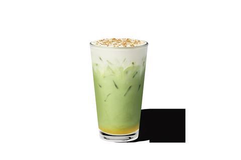 Iced Apple Crumble Matcha Latte