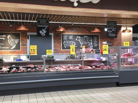 Meat fixture at Carrefour Poland – Warsaw
