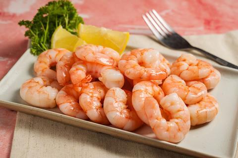 Peeled shrimp on a plate, seafood, shrimp, protein food