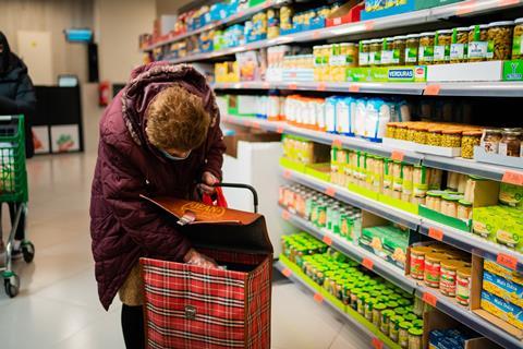 Elderly woman shopping shopper