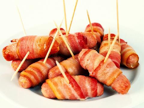 Bacon and sausages feature, pigs in blankets