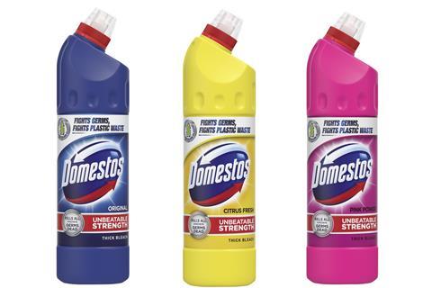 Domestos rolls out 50% recycled plastic bottles across core bleach