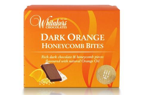 Whitakers vegan Dark chocolate Orange Honeycomb Bites