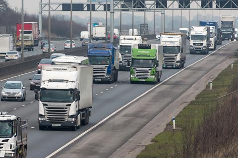 lorries traffic motorway road