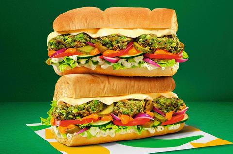 Subway Smashed Falafel Sub