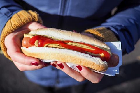 Hot-dog with sauce
