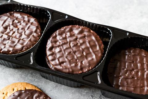 chocolate digestive biscuits black plastic