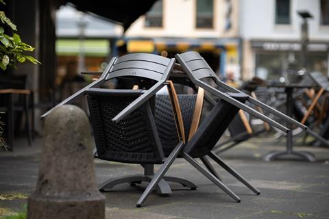 closed cafe restaurant chairs