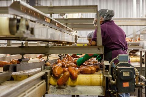 workers in sweet potato factory production