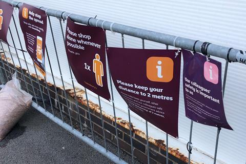 Sainsburys coronavirus social distancing signage