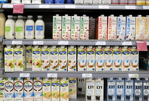 plant based milks aisle one use