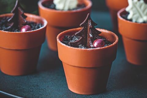 TESCO FINEST CHRISTMAS TREE CHOCOLATE POTS