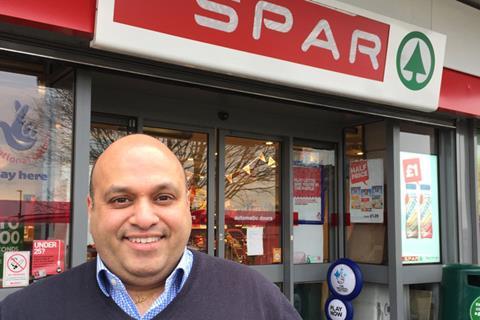 Raj Aggarwal in front of SPAR