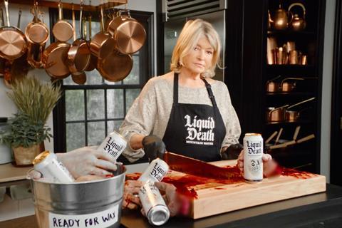 Liquid Death x Martha Stewart Candle Commercial hed 2022
