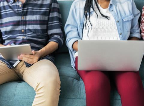 Young people working with a laptop