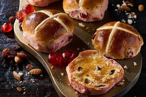 Cherry Bakewell Hot Cross Bun_01