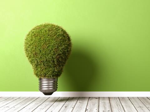 Green energy lightbulb 