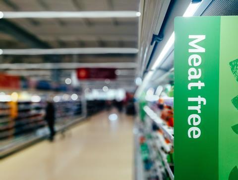 Supermarket plant-based meat-free aisles