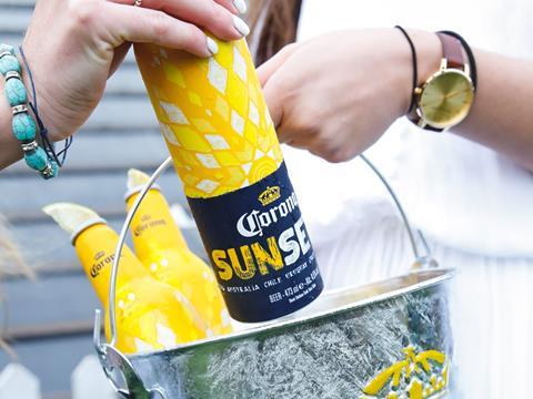 corona sunsets aluminium bottle