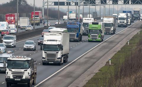 lorries traffic motorway road