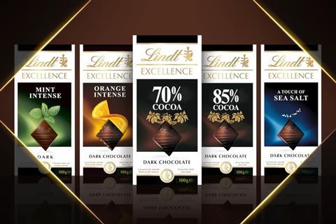 Lindt dark chocolate range